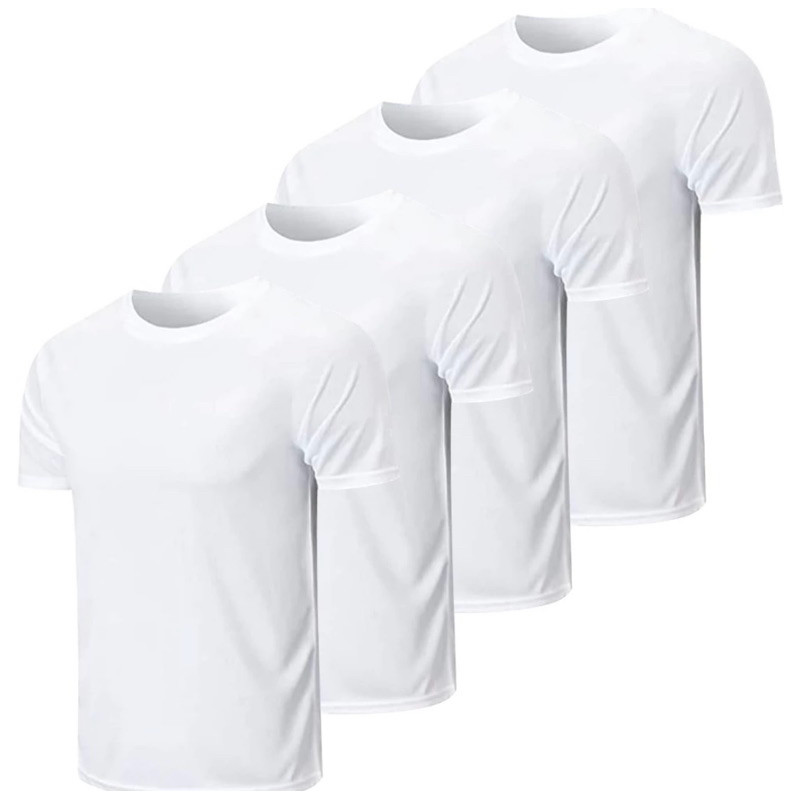 Kit 4 Camiseta Lisa Branca Casual Basica 100% Algodão Camiseta Branca Lisa Básica Unissex