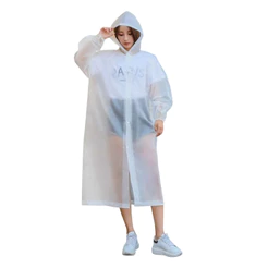 Capa de Chuva PVC adulto Unissex Transparente Reforçada Reutilizável