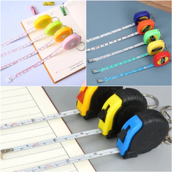 Kit 12 Mini Fita Métrica Retrátil Trena 1ate 1,5 metros Fofa Chaveiro Portátil Para Mochila
