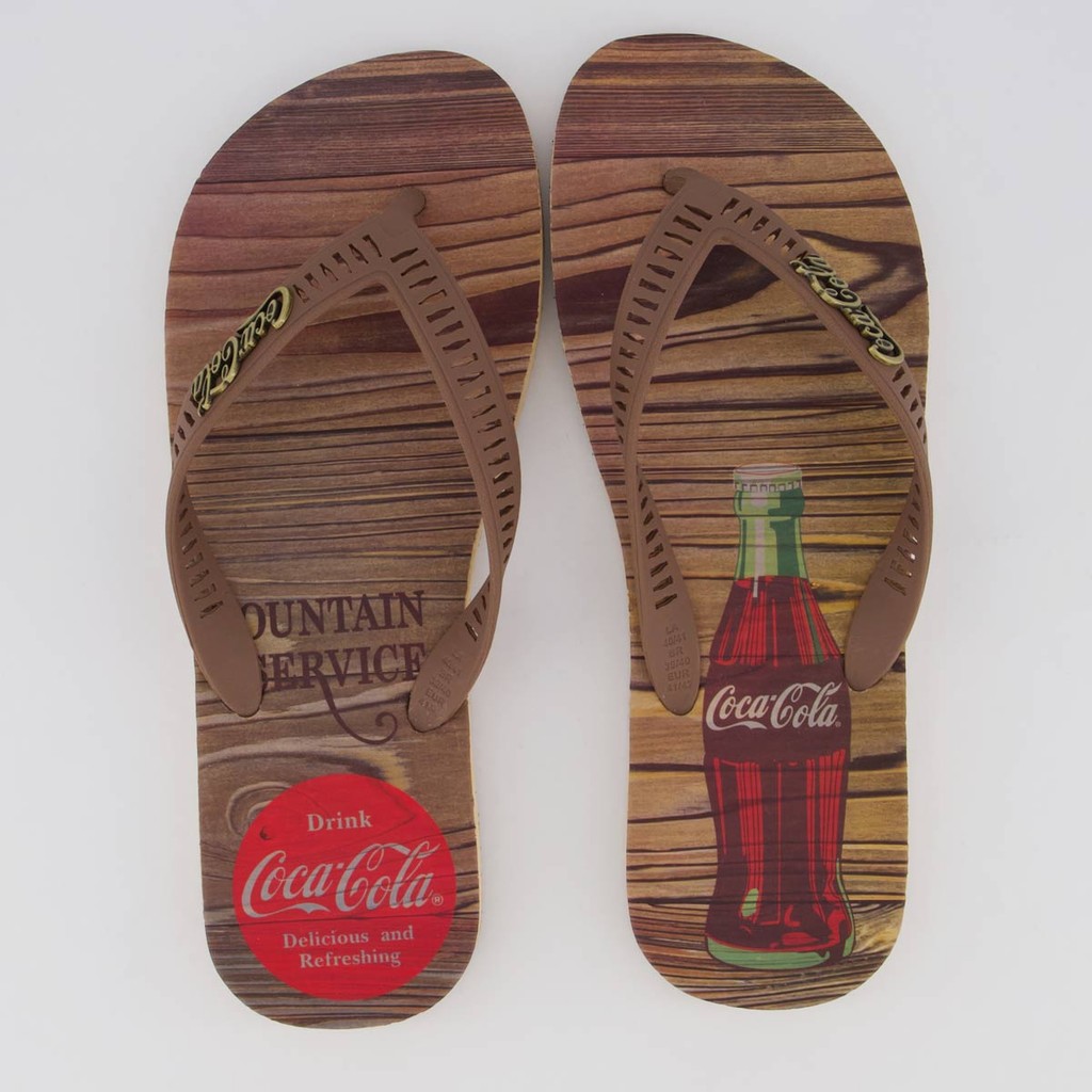 Chinelo Coca Cola Fountain Wood Marrom - Men Shoes
