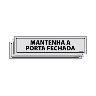 Kit 3 Placas De Sinalização Mantenha A Porta Fechada 30x7 Ecom IA - B-514 F9e em Oferta na Shopee