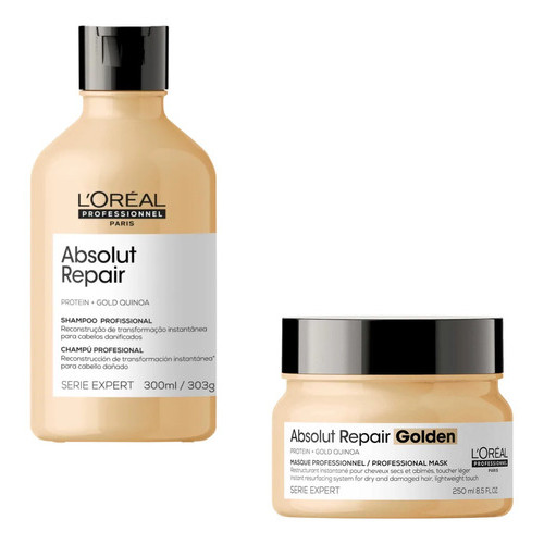 Shampoo 300ml Máscara Light 250ml Loreal Absolut Repair