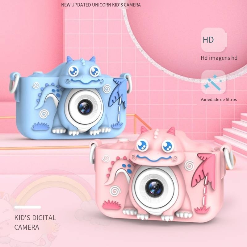 Dinossauro Pequeno Crianças Câmera Digital Hd Mini Câmera Brinquedos Para Crianças