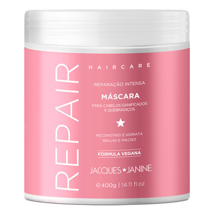 Máscara Reconstrução Tratamento Creme Cabelos Danificados Hair Care Repair Jacques Janine 400g - Beauty