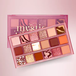 Paleta De Sombra Compacta Mystic Glow 18 Cores Ruby Rose Aveludado Matte Brilho Cores Vibrante Alta Pigmentação Versátil