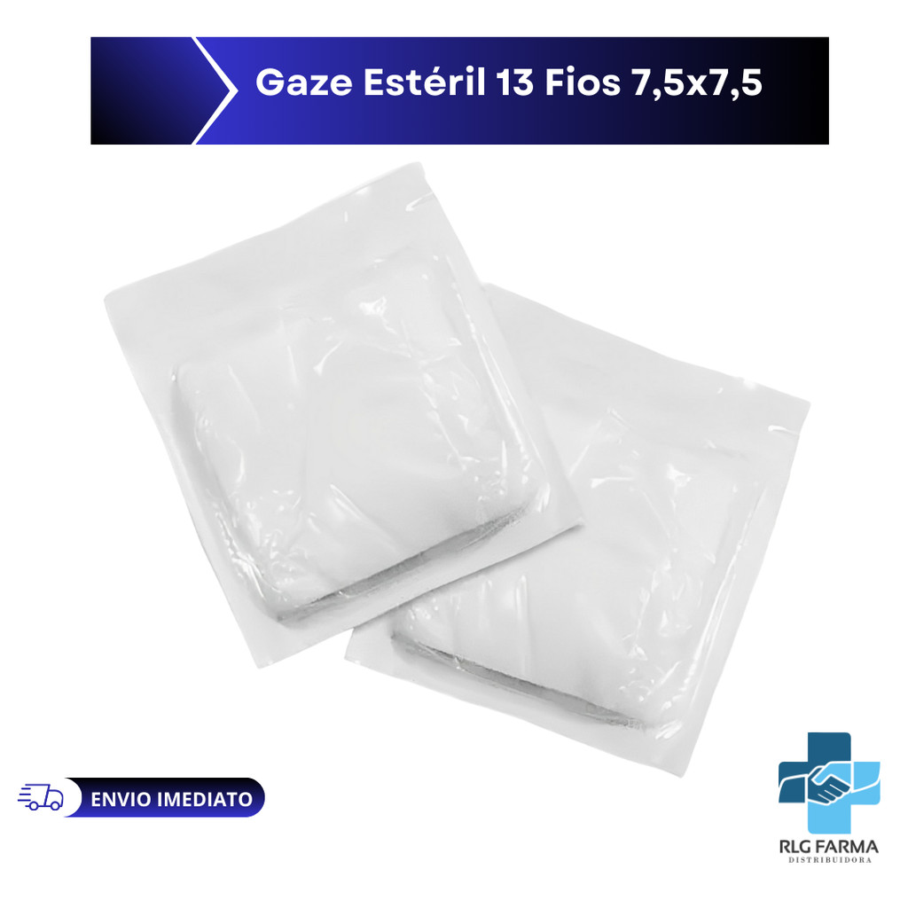 Compressa de Gaze Esteril Hidrófila Pacote 13 Fios 7,5 x 7,5cm em Oferta na Shopee