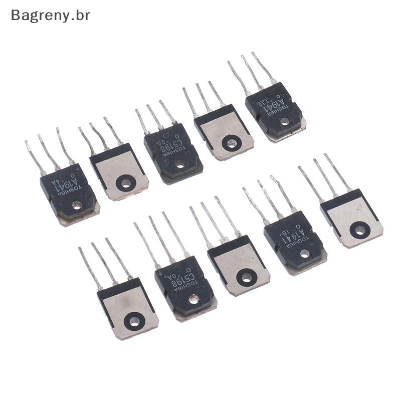 Bagreny 10 Pcs 5 Pares 2SC5198 2SA1941 TO3P TO-3P Transistor original Autêntico BR