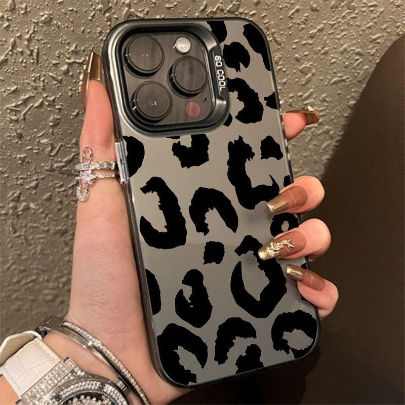 Capa De Telefone Com Design De Estampa De Leopardo Para Samsung A55 A15 A35 A25 A24 A12 A05 A05s A34 A54 A14 A04 A04e A04s A23 A13 A52s A73 A53 A33 A52 A03 A32 Luxo IMD Metal Dura À Prova De Choque
