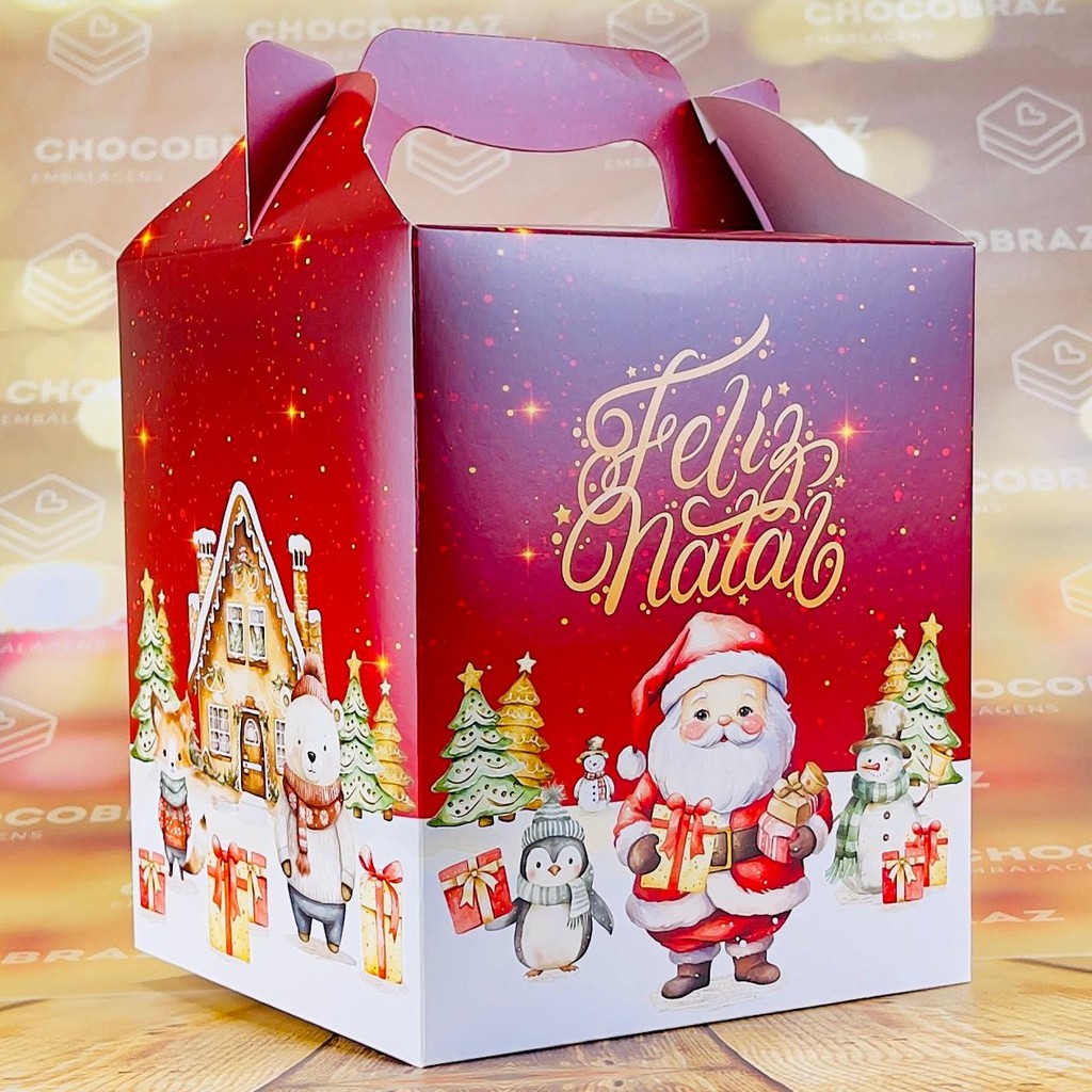 15 CAIXA PANETONE MALETA - NATAL ENCANTADO ID5194 (NATAL IDEIA 2025) (CHOCO)