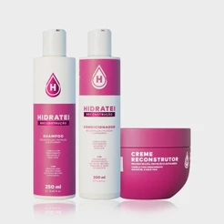 Kit Essencial Reconstrução e Hidratação Intensa Hidratei Shampoo + Condicionador + Máscara