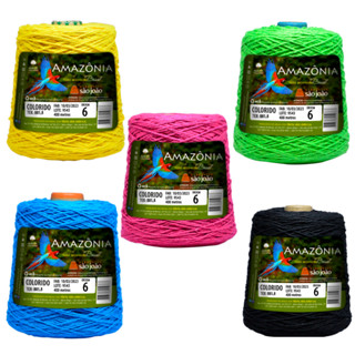 Barbante Colorido n ° 6 São João Amazônia 614 e 400 metros Artesanato Crochê em Oferta na Shopee