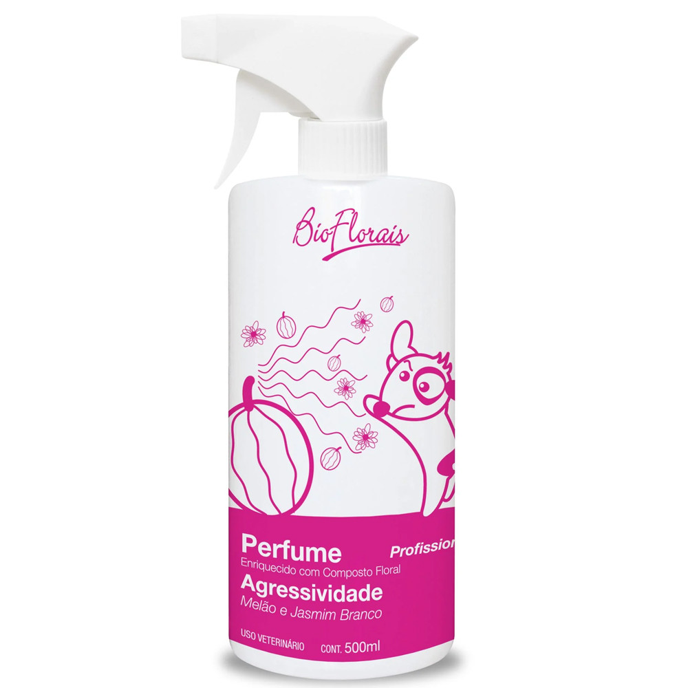 Perfume Pet Cães e Gatos Agressividade Bioflorais 500ml