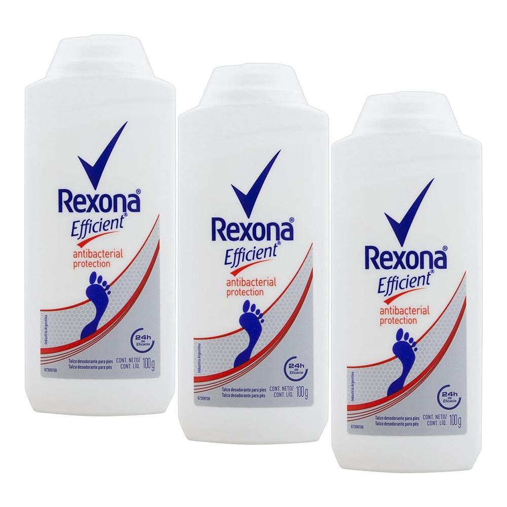 Kit 3 Talcos Desodorantes para Pés Rexona Fresh 100g em Oferta na Shopee