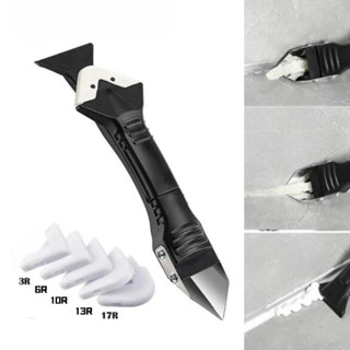 Espátula Rejunte Removedor De Silicone 3 em 1 Raspador Calafetagem Com 5 Tipos De Rarios de acabamento Para Piso Massa em Oferta na Shopee