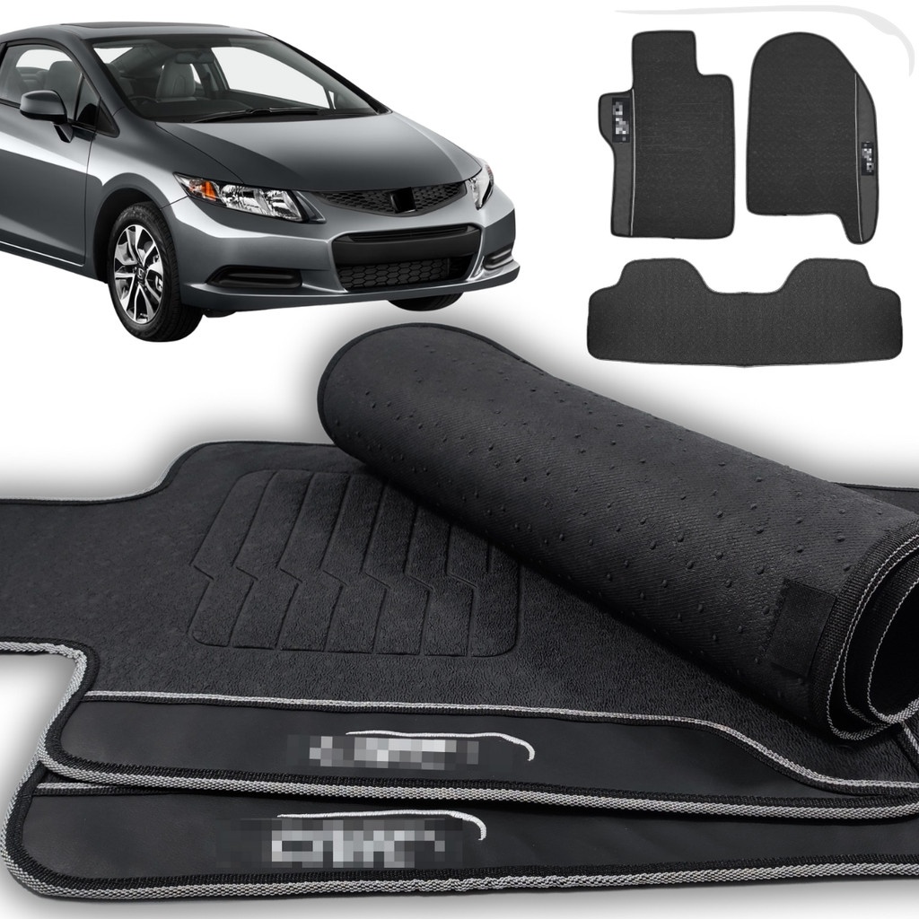 Tapete Novo Civic 2007 2008 2009 2010 2011 2012 2013 Borracha Touring Lx Preto Traseiro Inteiriço