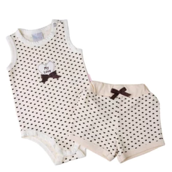 Conjunto Bebê Miniclo Regata Estampa Coração