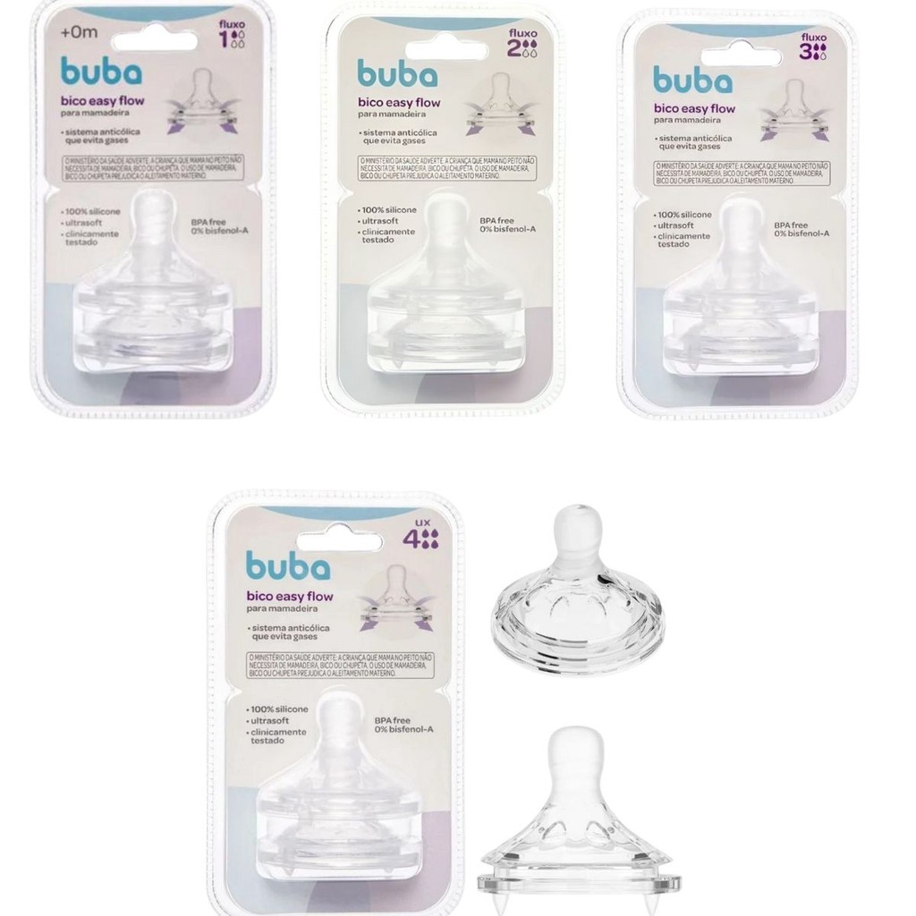 Bico para Mamadeira Easy Flow Anticólica - Buba - Mom & Baby