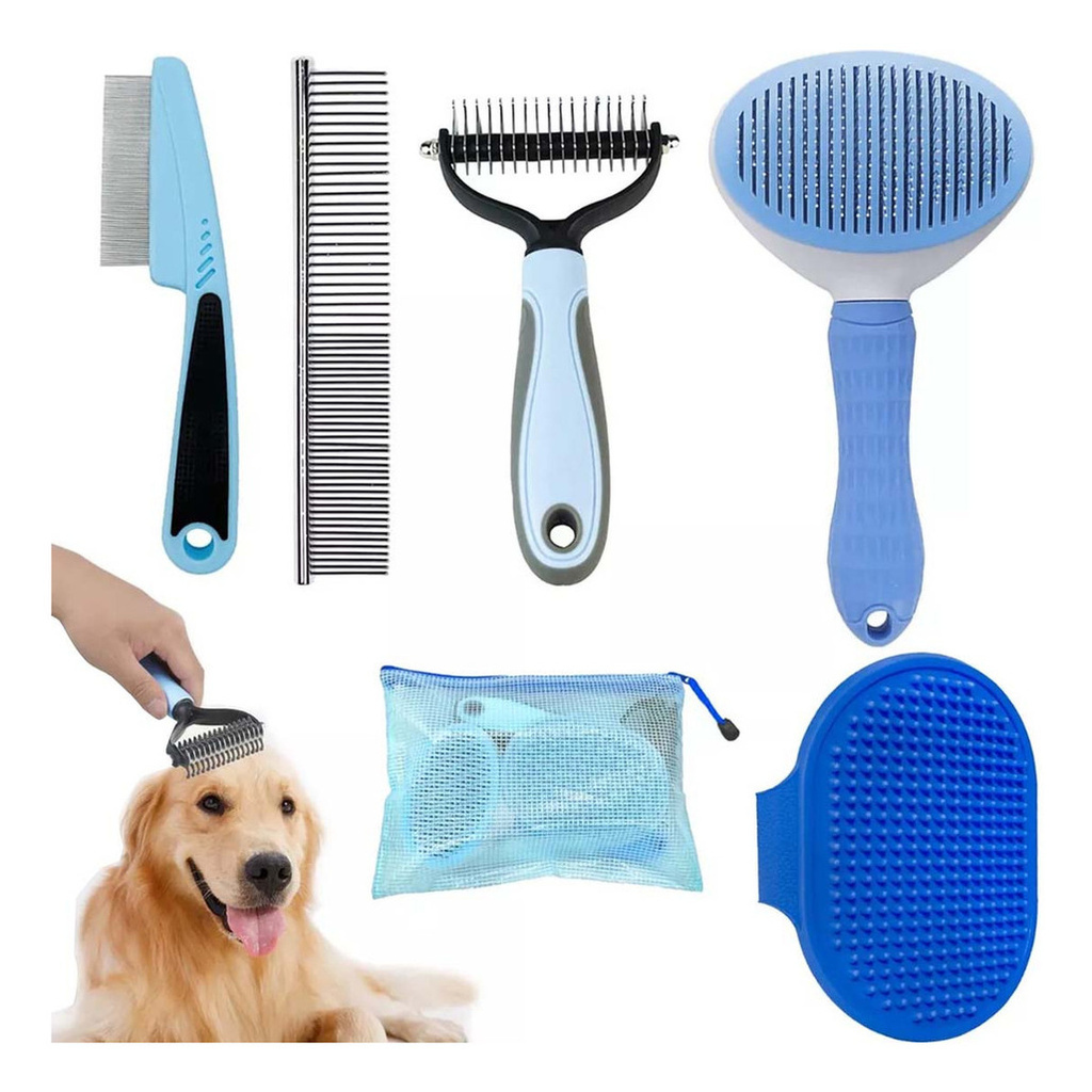 Kit 5 Rasqueadeira Removedor Tira Pelos Para Pet Cães E Gato