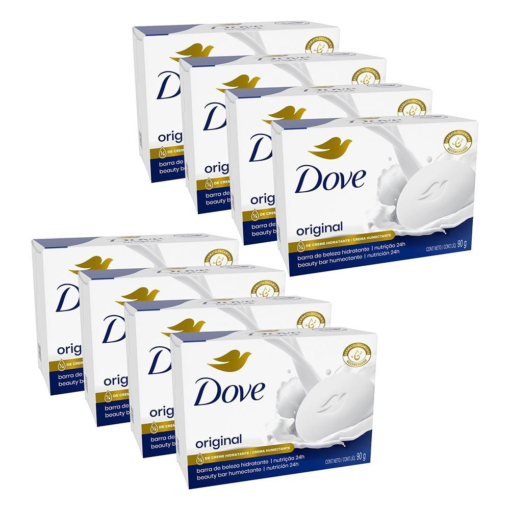 Kit 8 Sabonetes em Barra Dove Original 90g cada em Oferta na Shopee