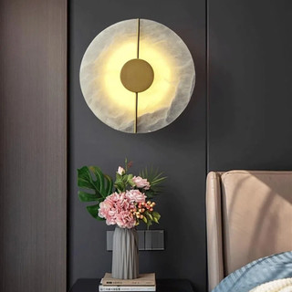 Arandela De Parede De Mármore De Luxo Com Luz VIMI, Lâmpada Moderna De Ferro Dourado, Adequada Para Corredores De Hoté