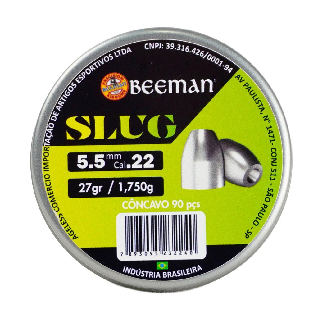 Chumbinho Slug 5.5mm 1,75g 90 Unidades - Virtus em Oferta na Shopee
