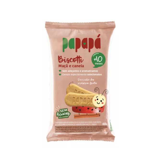 Biscotti papapa de maçã e canela biscoito saudade de bebe