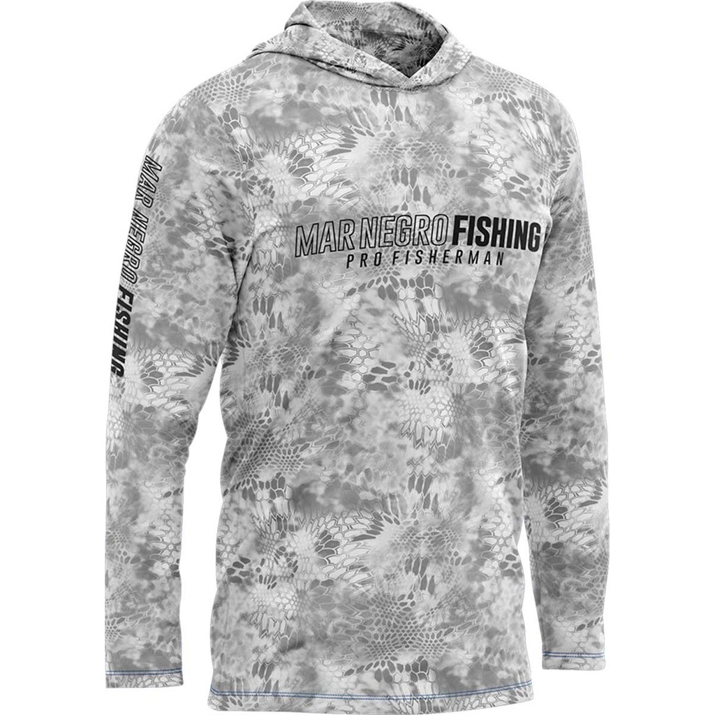 Camisa de Pesca com Capuz Sublimada Clear Camisa de Pesca Mar Negro Fishing