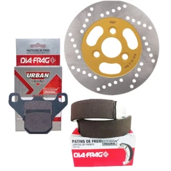 Disco de Freio Dianteiro P/ Suzuki Burgman 125 2005-2010 + Pastilhas e Lonas Diafrag
