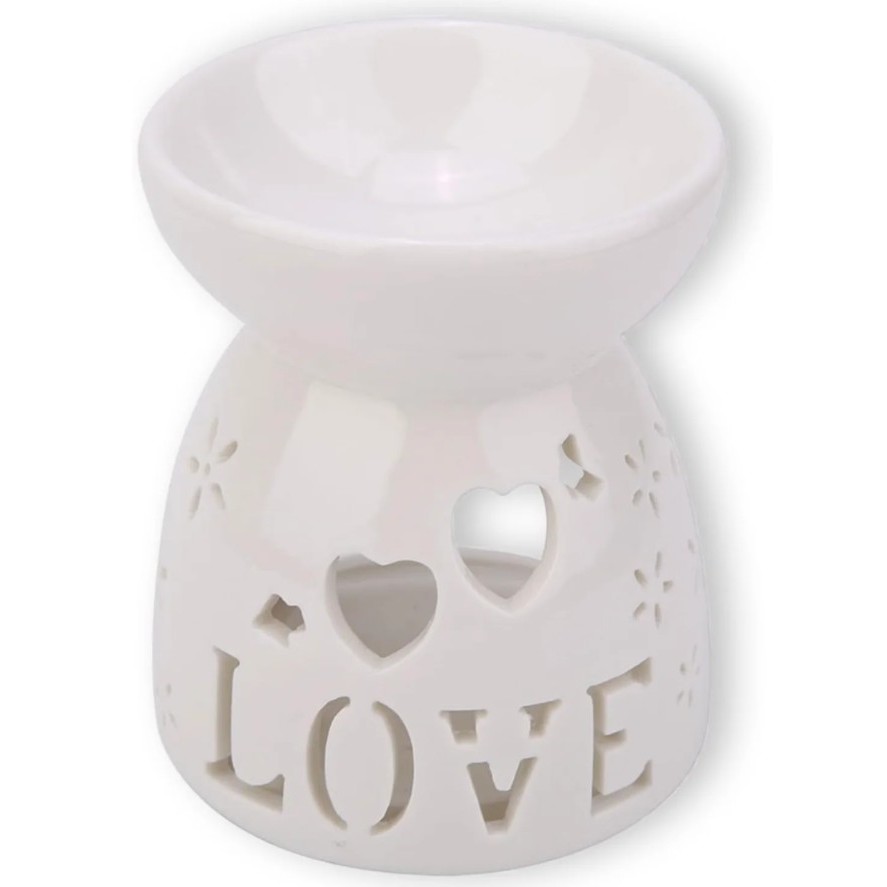 Aromatizador Difusor Rechaud Cerâmica à Vela Castiçal Love