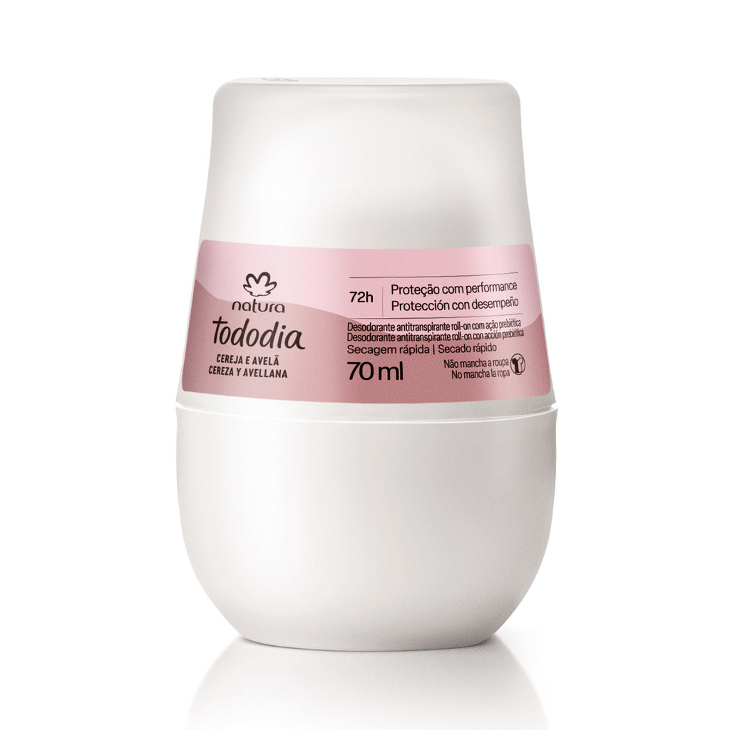 Cereja e Avelã Desodorante Antitranspirante Roll-On Tododia Natura - 70 ml