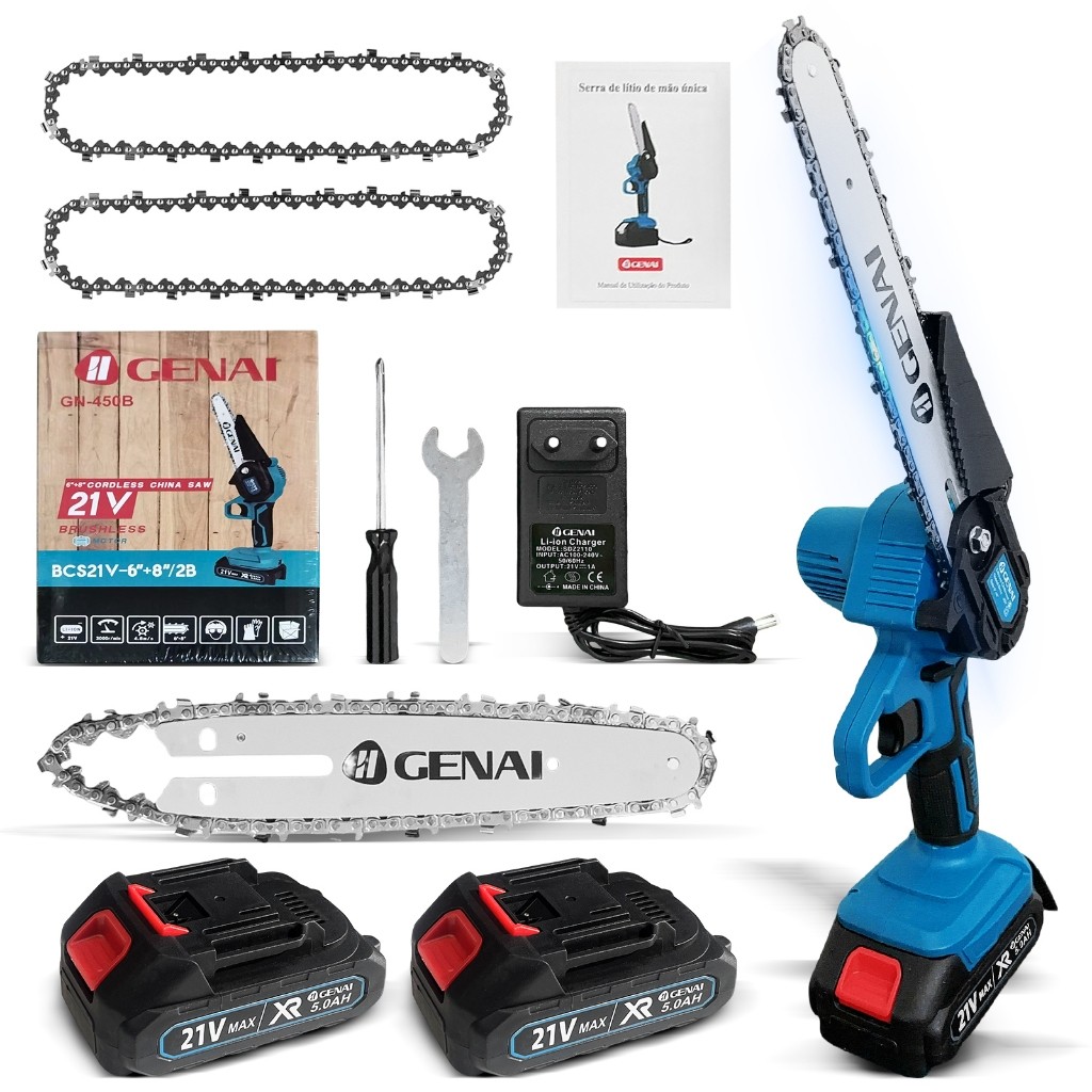 21V 6+8 Polegadas Motosserra Portátil 2 Bateria Recarregável Mini Serra Elétrica Bivolt 110/220v em Oferta na Shopee