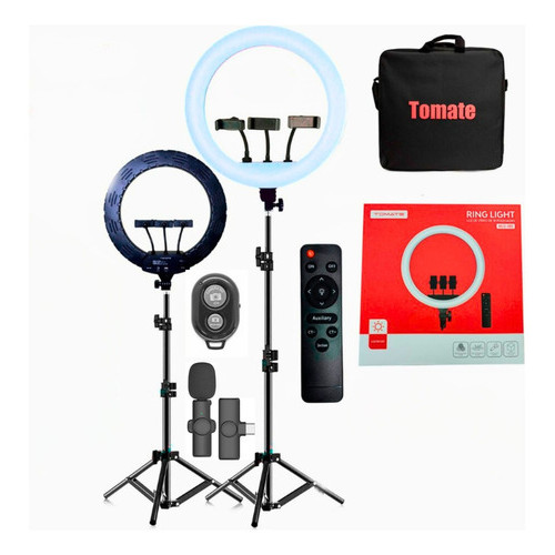 Kit Youtuber Ring Light Led Iluminador  Tripé 2.1m  Microfone sem fio