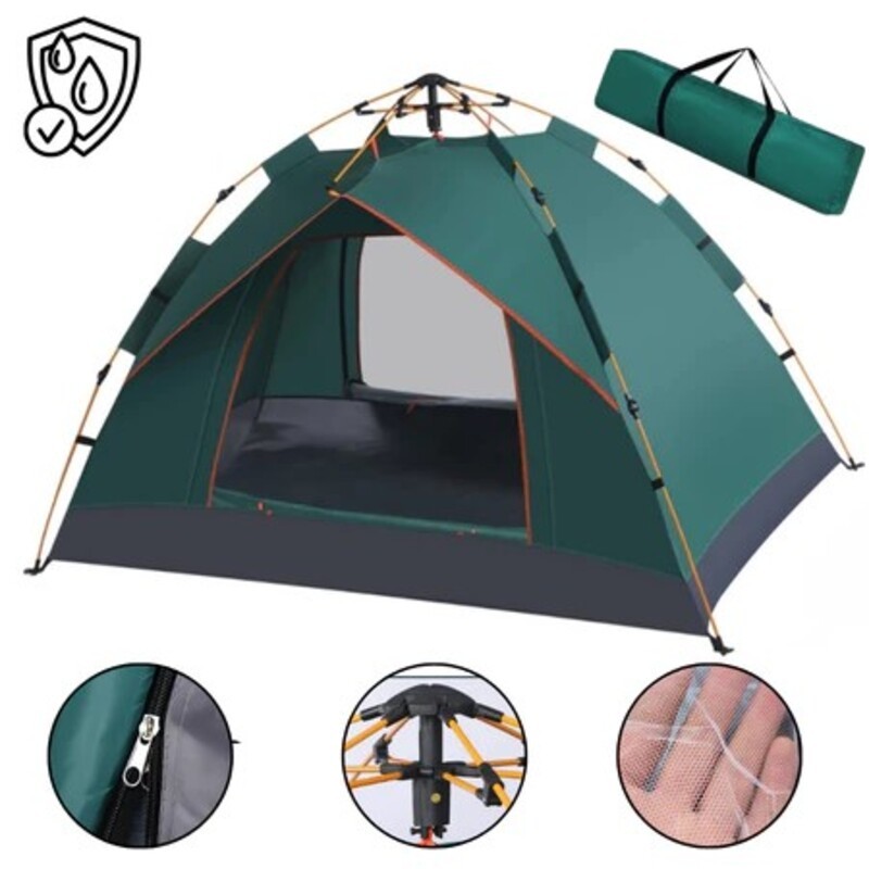 Barraca Acampamento Auto-Armável Impermeável 3-4 Pessoas Portátil Com Bolsa