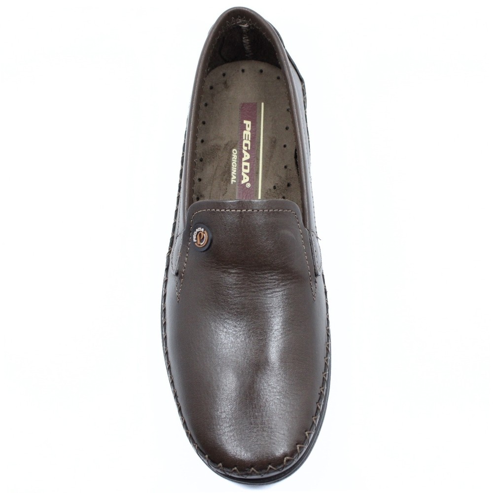 Mocassim Couro Pegada 141601 Masculino - Marrom Escuro — imagem 2 de 2