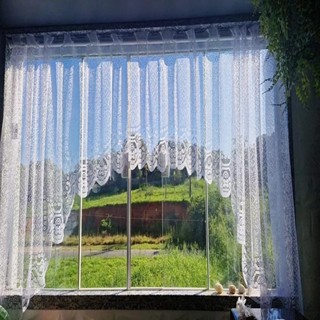 Cortina Bando Renda Cascata Branca Lisa Cozinha em Oferta na Shopee