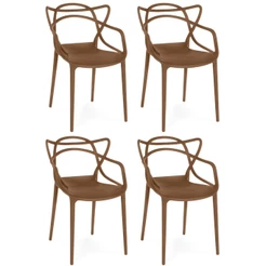 Kit 4 Cadeiras de Jantar Allegra Prática Empilhável