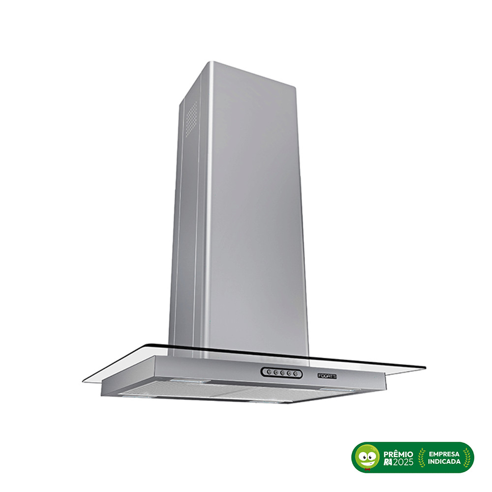 Coifa Ilha Vidro Reto Inox 4 à 5 Bocas 60cm Fogatti 220V