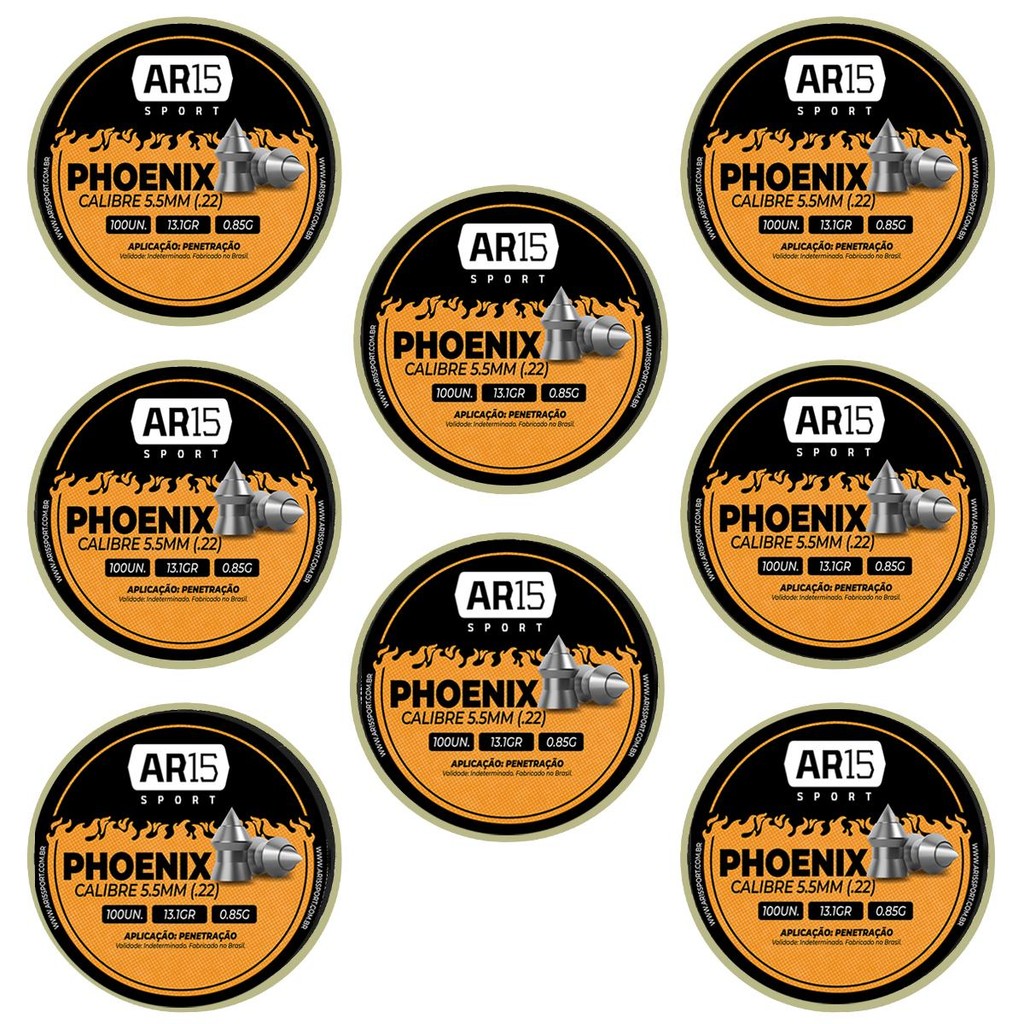 Chumbinho Espingarda 5.5mm Phoenix 13.1gr 800un Ar15 Sport em Oferta na Shopee