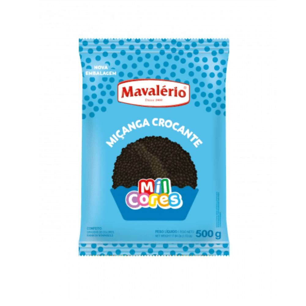 Confeito Miçanga Nº0 Preto 500g - Mavalério