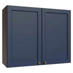 Armário Aéreo 80 cm 2 Portas Rustic/Azul Vik Madesa
