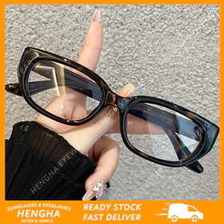 (HENGHA) Óculos Retrô Com Estampa De Leopardo Quadrado Estreito E Grosso Para Mulheres , Novo Design Elegante , Anti-Luz