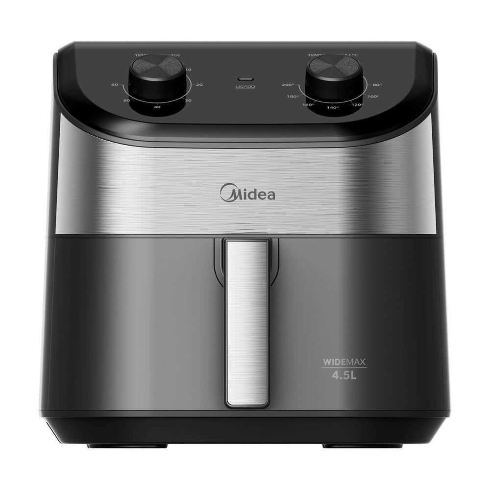 Fritadeira Air Fryer Midea Widemax Cyclone Preto e Inox 4,5L 220V FWM45P2 em Oferta na Shopee