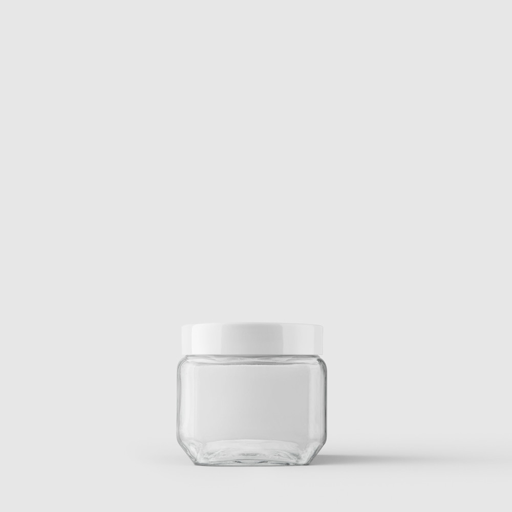 Pote de Vidro Quadrado 800ml Branco Invicta - Home & Living