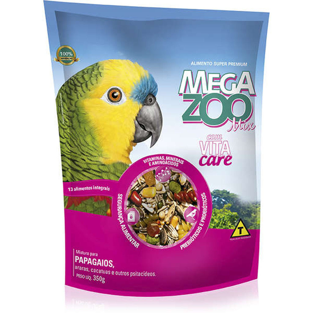 Ração para Papagaio - 350g Mix Megazoo