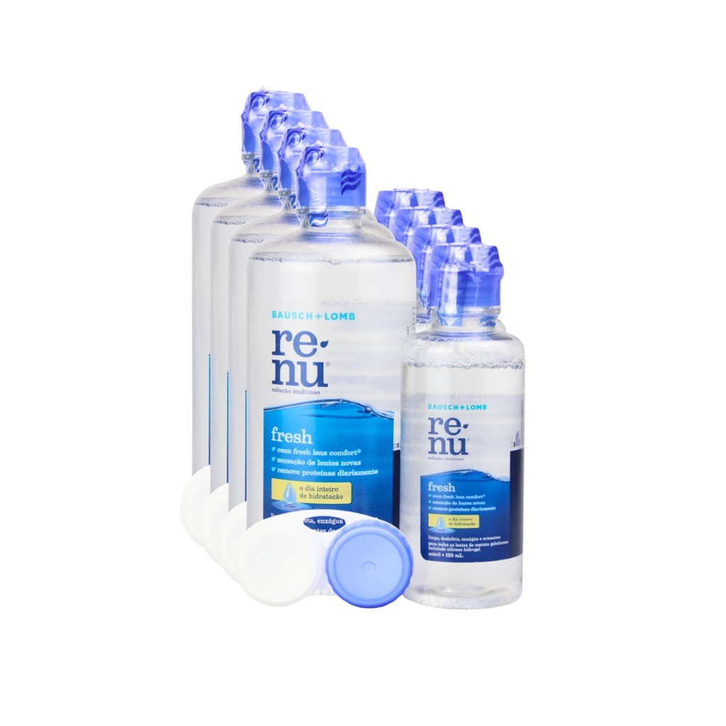 Kit 4 Renu Fresh Solução Lentes Tratamento 8 Meses Econômico
