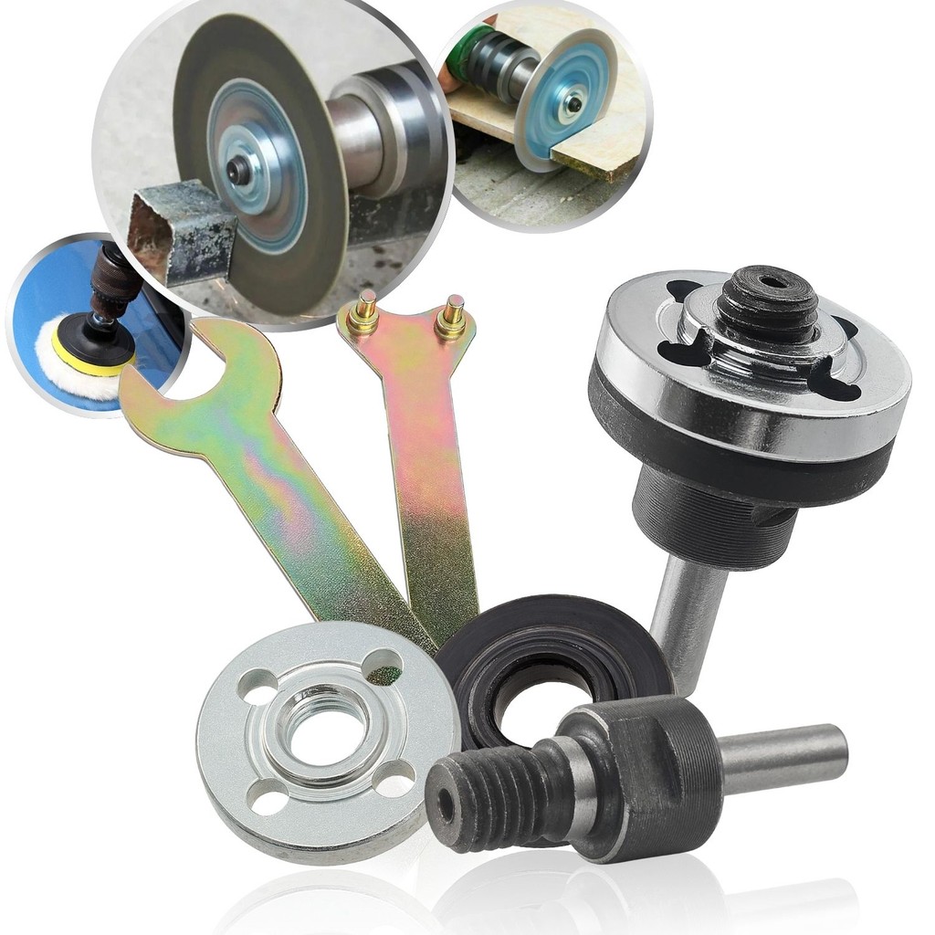 Mini Haste Adaptador Universal Disco Corte 6mm Flange Chave Suporte Eixo M10 Furadeira Parafusadeira Lixa Rebolo