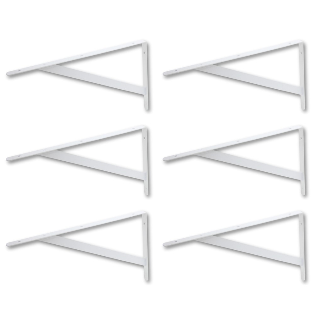 Kit 06 Suportes Mão Francesa Para Prateleira E Móveis 48,5x26cm Fertak Lote Cantoneiras Carga Pesada Obra