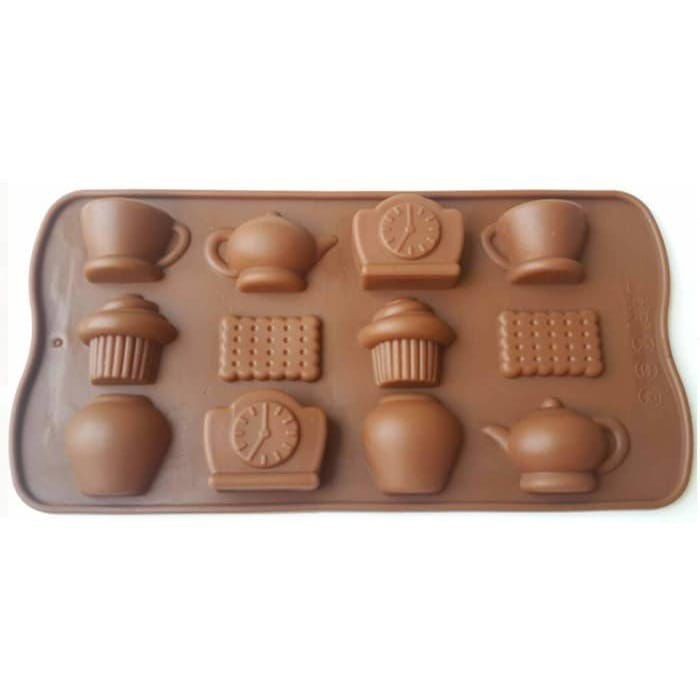 Forma De Silicone Bule Xícara Pote De Mel Bolacha Relógio