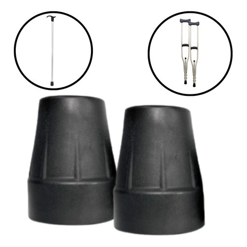 Par Ponteira Borracha 3/4 19mm Muleta Canadense Bengala APoio