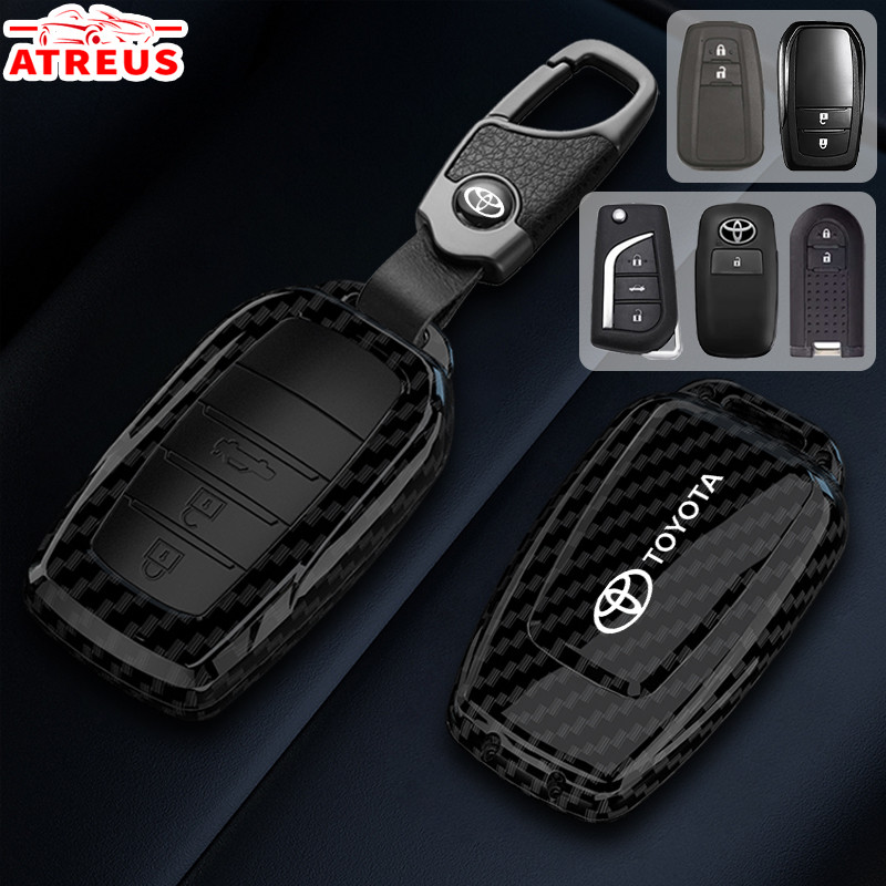 Toyota Capa Para Chave De Fibra De Carbono Envoltório Completo Capa Shell Chave Carro Para Corolla Cross Hilux Etios SW4